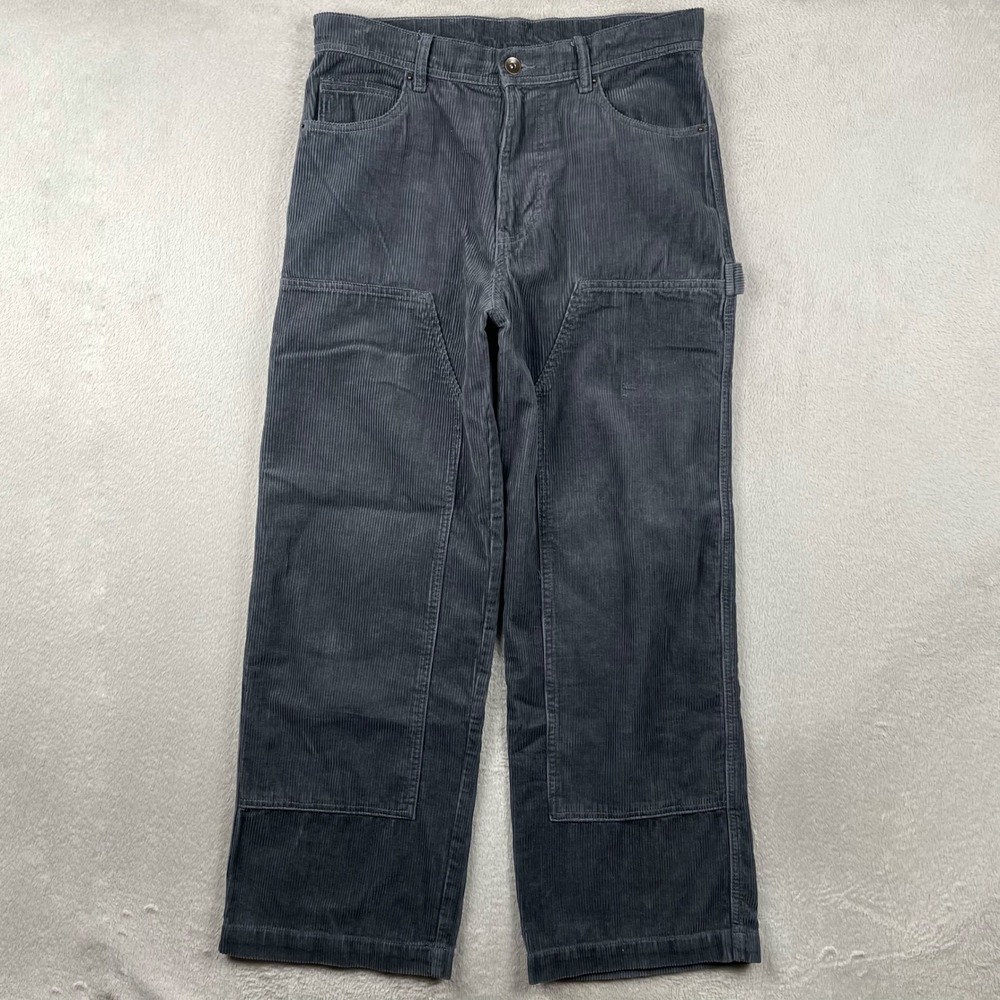 No Boundaries Carpenter Pant Men 32X31 Gray Corduroy Double Knee Skater Y2K